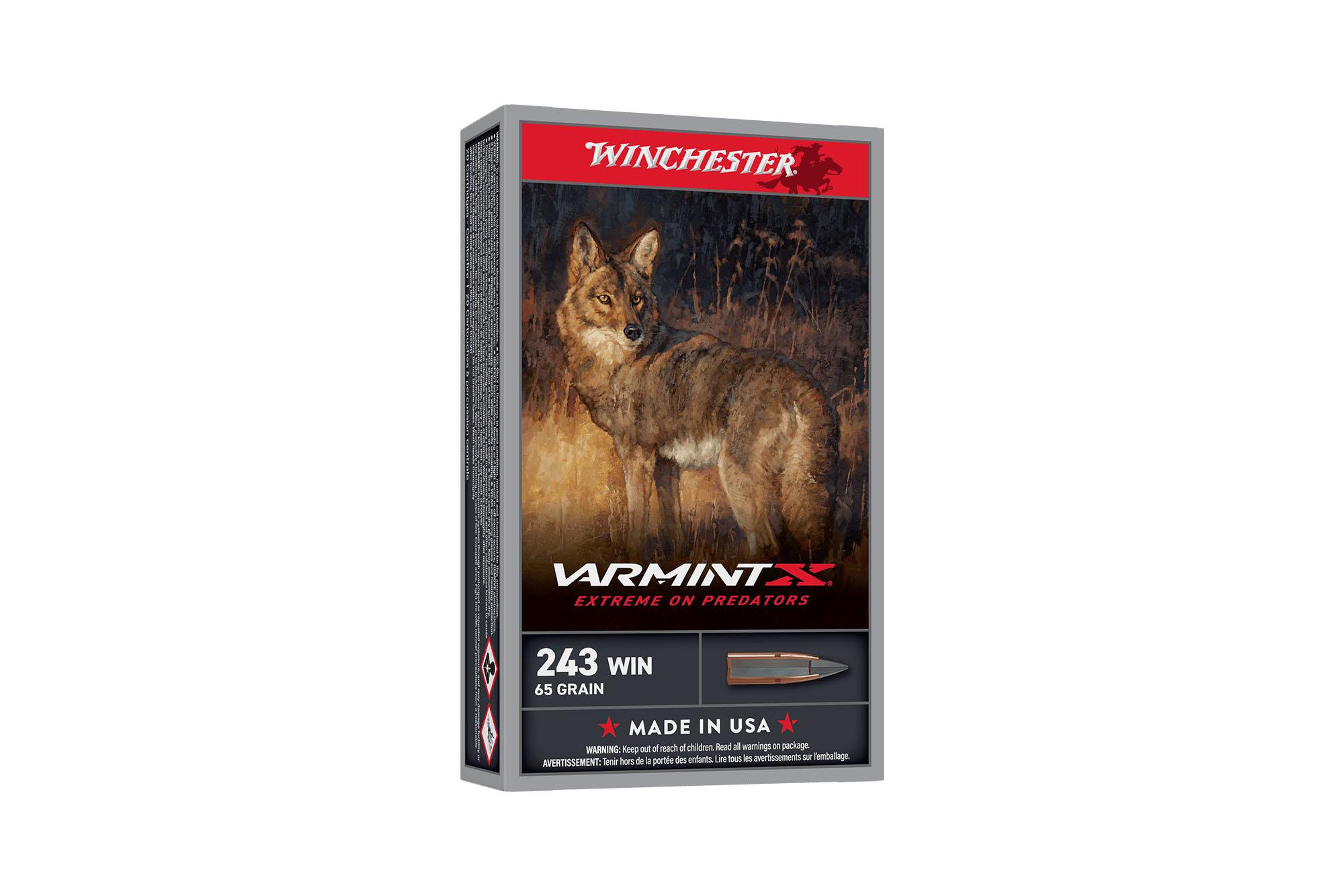 Winchester Ammunition Varmint X .243 Winchester 65 gr XPPT 20rds Rifle Ammo for Precision Hunting - X243PXP